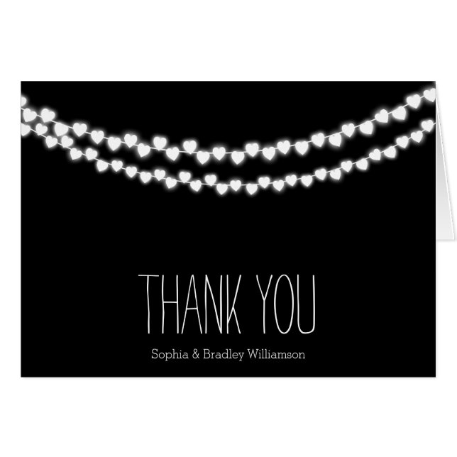 Sträng hjärtan Tack OBS Kort (Framsidan Horizontal)