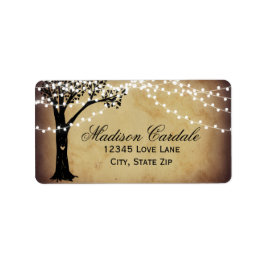 Sträng i Ljus Rustic Oak Träd Adressetiketter