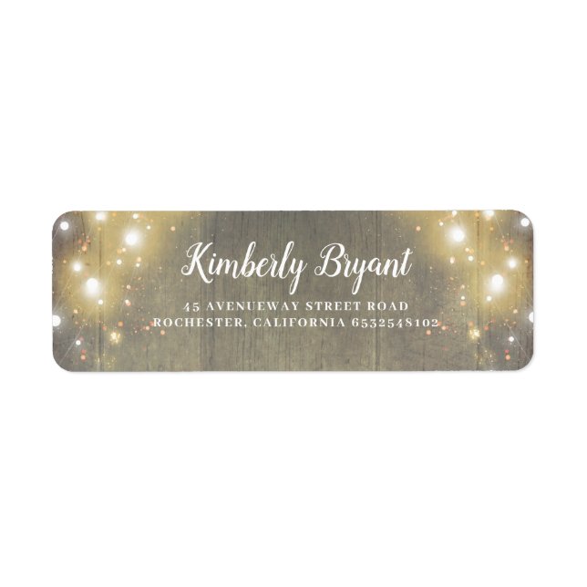 Sträng i Ljus Rustic Wood Struktur Land Returadress Etikett (Framsidan)