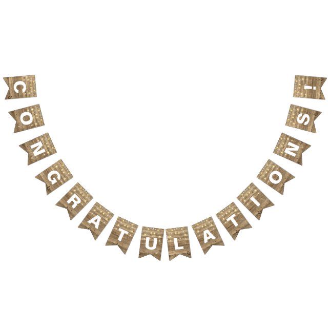 Sträng i party ljus på rustiskt trä vimplar (Alla)