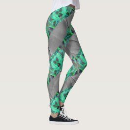 Sträng kamouflage satin, grön till kol leggings