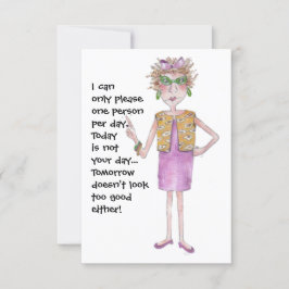 Sträng kvinna varnar andra för att hon är svår att