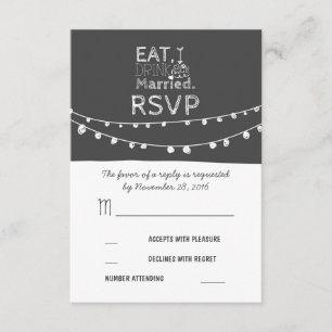 Sträng ljus äter dricka och gifta OSA kort