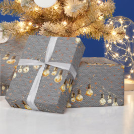 Sträng Ljus Jul Lökar Golden Snö Presentpapper