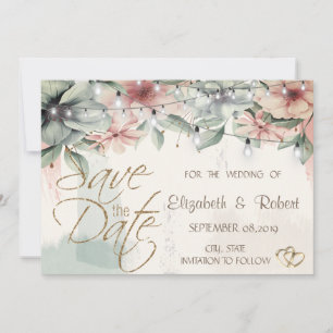 Sträng Ljus,Penseldrag,Blommigt Spara datum Spara Datumet