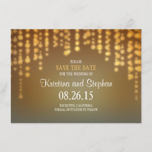 sträng ljus SPARA DATE-kort Datumet