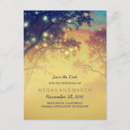 sträng ljus träd, spara datumet meddelande vykort