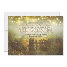 sträng med inbjudan till landsbyggsbröllopet ljus 