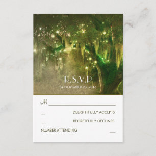 Sträng med Ljus Oak Träd Rustic Bröllop OSA Card Kort