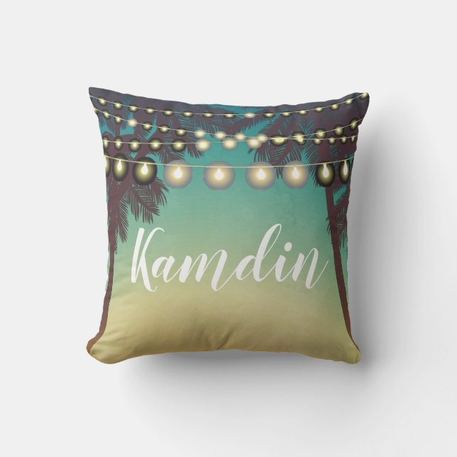 Sträng med personlig Pillow Beach Sunset Handflata Kudde (Framsida)