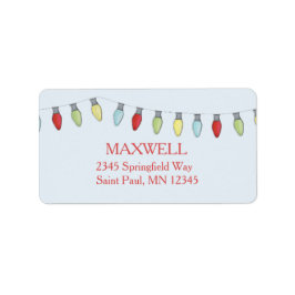 Sträng med redigerbar etikett för Ljus på jul Adressetikett