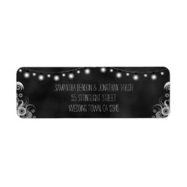 Sträng med små etiketter på Bröllop-i Ljus-kartong Returadress Etikett