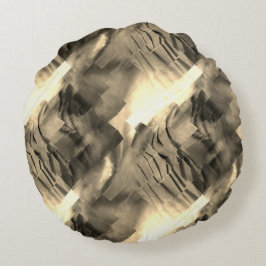 Sträng mosaik med abstrakt med tonstötar rund kudde