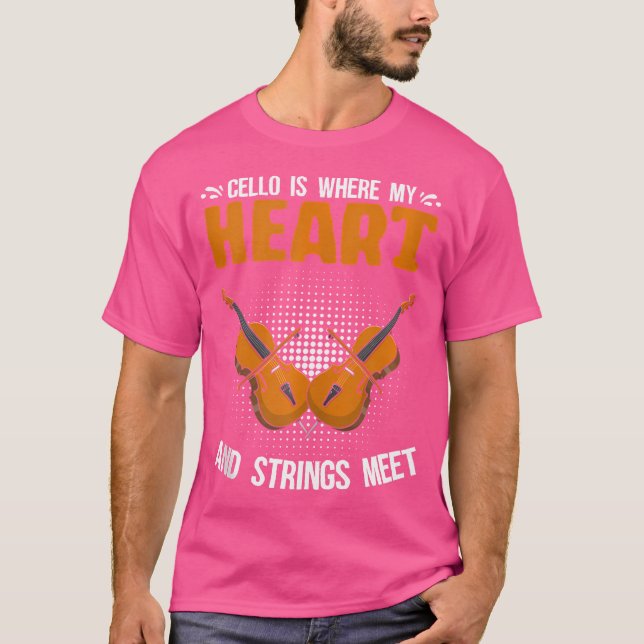 Sträng Möter Cellist Spelare Orkester Musiker Cell T Shirt (Framsida)