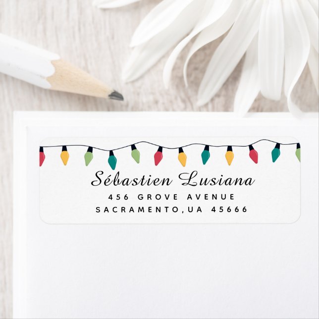 Sträng på Returadressen Lökar med julljus Returadress Etikett (Insitu)