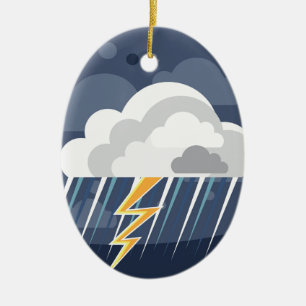 Sträng väderstormsymbol julgransprydnad keramik