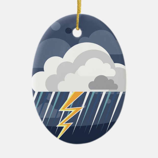 Sträng väderstormsymbol julgransprydnad keramik (Framsidan)