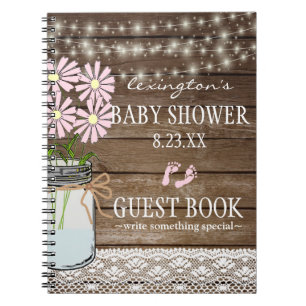 Stränga av Guestbook för ljuslandbaby shower Anteckningsbok Med Spiral
