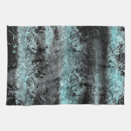 Stränga fibrer struktur i klart blått och svart kökshandduk