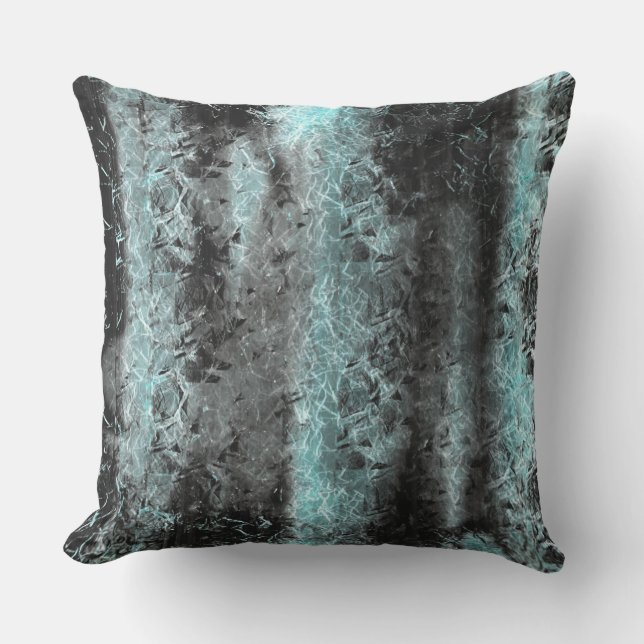 Stränga fibrer struktur i klart blått och svart kudde (Framsida)