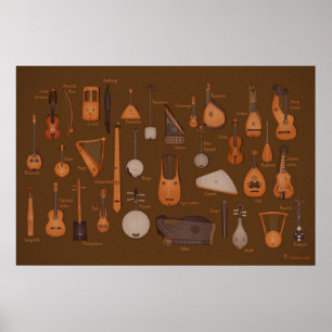 Stränga musikalen instrumenterar poster