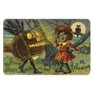Stränga sikter visas på Halloween-Vintagen Magnet
