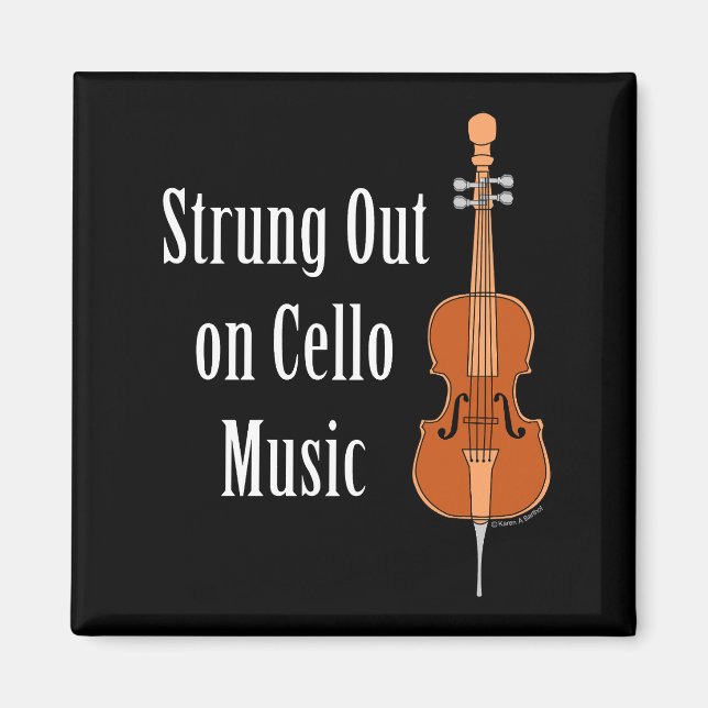 Strängad Cello Magnet (Framsidan)