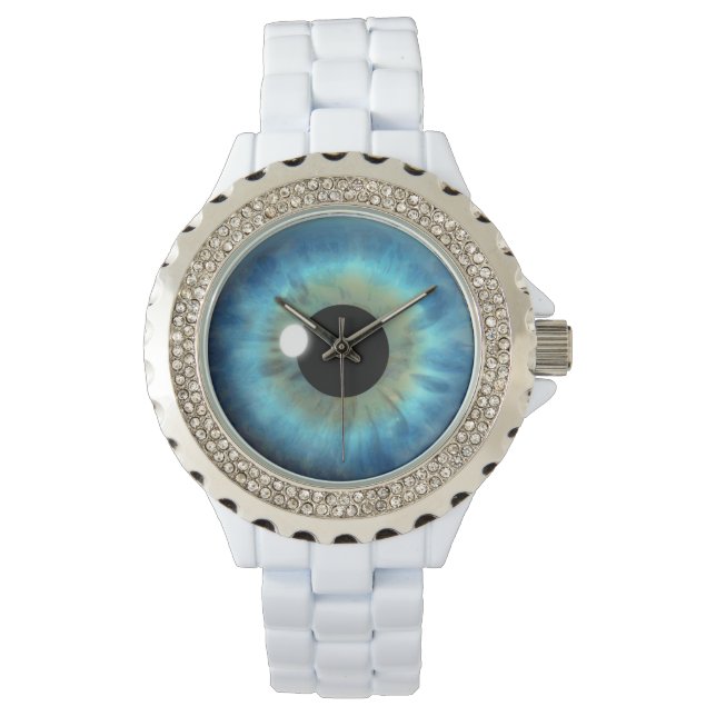 Strängande Blue Öga Iris Eyeball Anpassningsbar Wr Armbandsur (Framsida)