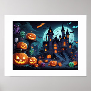 Strängande Halloween-illustration Poster tapet