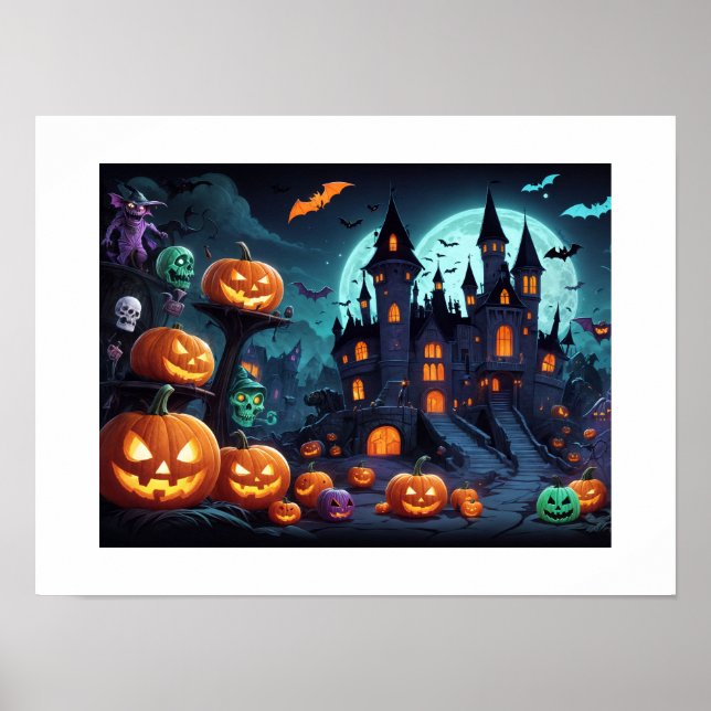Strängande Halloween-illustration Poster tapet (Framsidan)