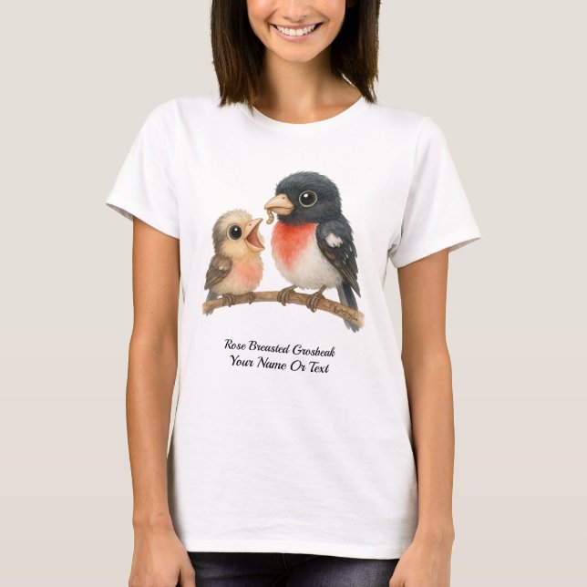 Strängande Ro Brast Grosbeak T Shirt (Framsida)