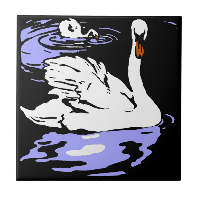 Strängande viktoriskt träckdjur Underlägg - Svanar (Framsidan)