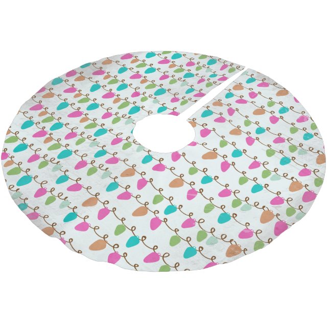 Strängar av Färgad Ljus Helgdag Träd Skirt Julgransmatta Borstad Polyester (Vinklad)