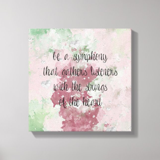 Strängar i hjärtvattenfärgen canvastryck (Framsida)