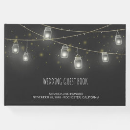 Strängar i Mason Burk Fireflies Personligt bröllp Gästböcker