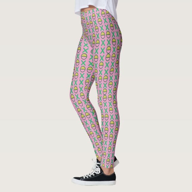 Strängar med grafiska symboler på alla Färg Leggings (Vänster)