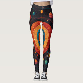 Strängare bindningar till solsystem för flickor leggings