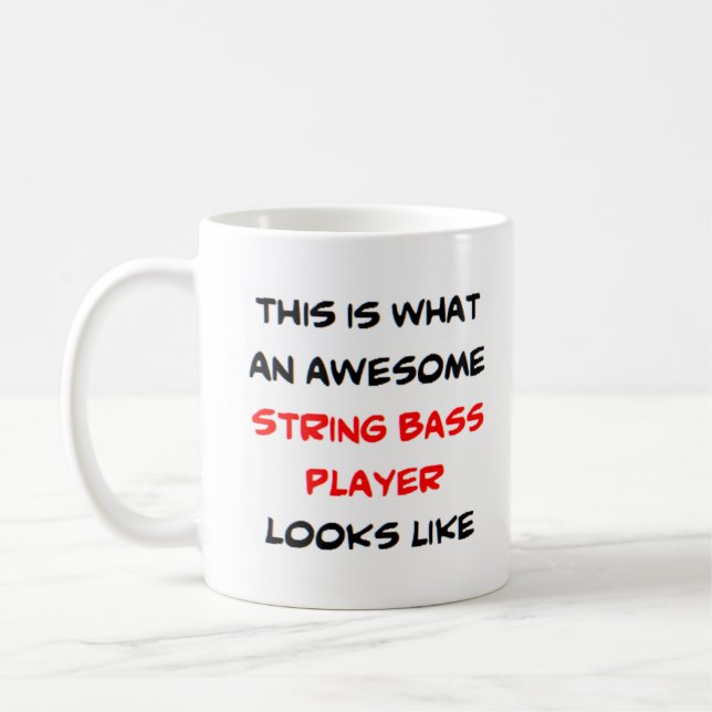 strängbasspelare, fantastisk kaffemugg (Vänster)