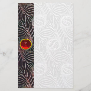 STRANGE CIRCLES,SWIRLS,Red Ruby Gemstone Brevpapper