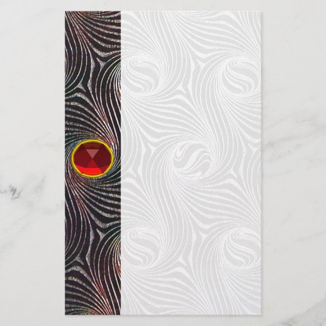 STRANGE CIRCLES,SWIRLS,Red Ruby Gemstone Brevpapper (Framsida)