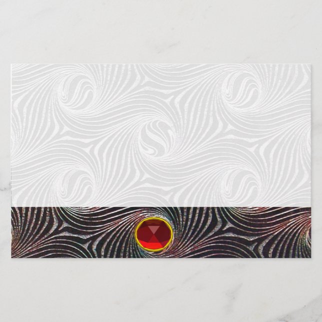 STRANGE CIRCLES,SWIRLS,Red Ruby Gemstone Brevpapper (Framsida)