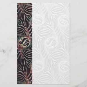 STRANGE CIRKLES OCH SWIRLS White Brown Abstrakt Brevpapper