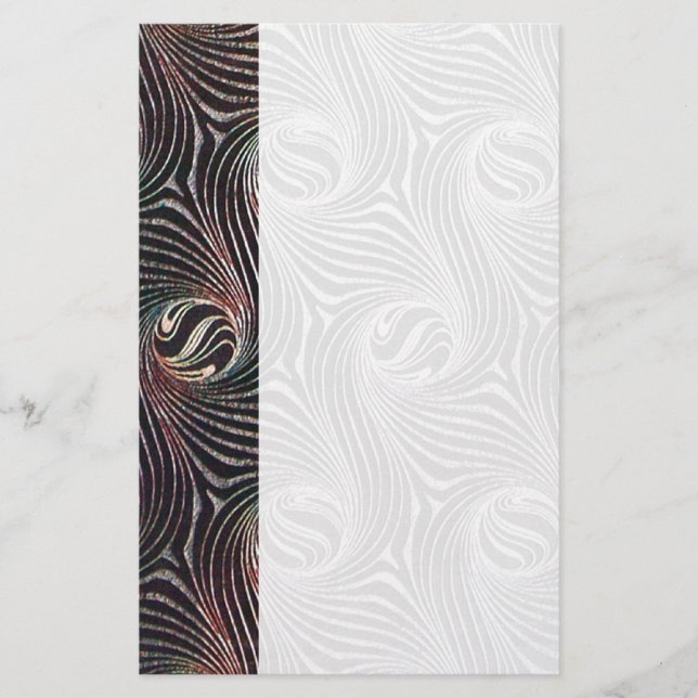 STRANGE CIRKLES OCH SWIRLS White Brown Abstrakt Brevpapper (Framsida)