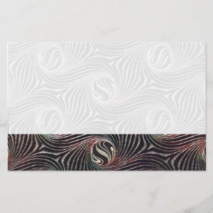 STRANGE CIRKLES OCH SWIRLS White Brown Abstrakt Brevpapper