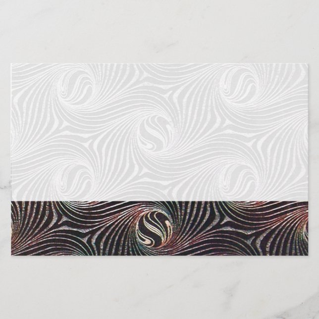 STRANGE CIRKLES OCH SWIRLS White Brown Abstrakt Brevpapper (Framsida)