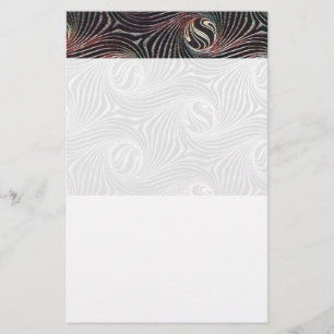 STRANGE CIRKLES OCH SWIRLS White Brown Abstrakt Brevpapper