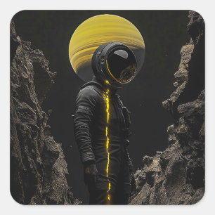 Strange Planet Fyrkantigt Klistermärke