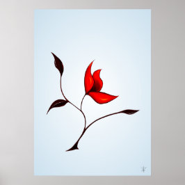 Strange Red Flower Poster