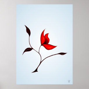 Strange Red Flower Poster