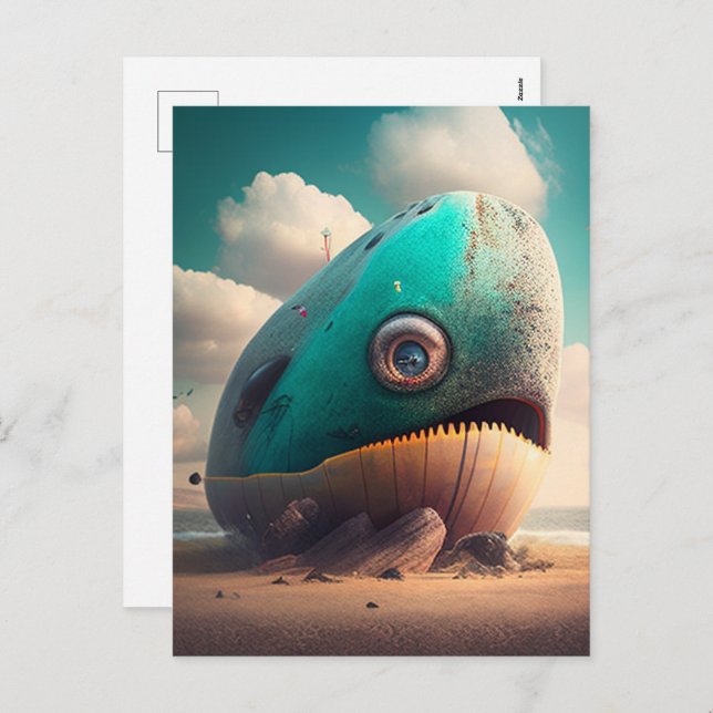 Strange Whale Helg Vykort (Fram/baksida)